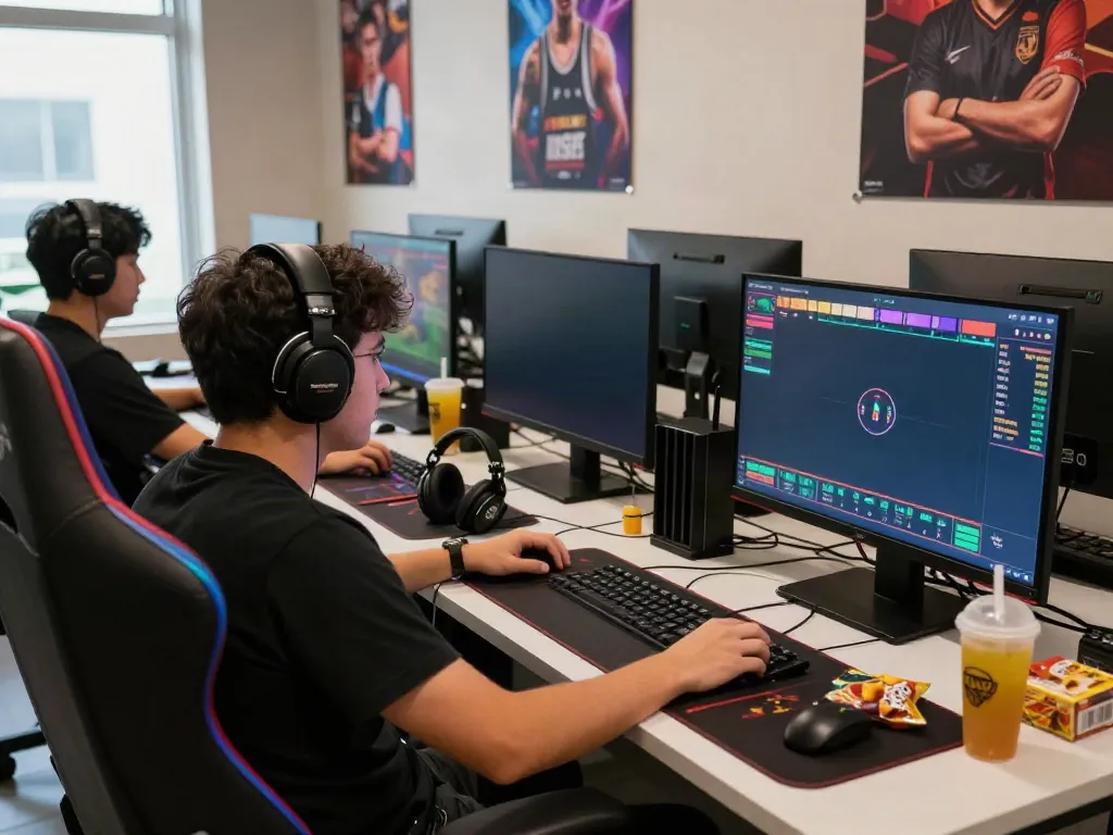 Gamer immersed in the exciting online betting world at gem88, showcasing vibrant gaming environment.