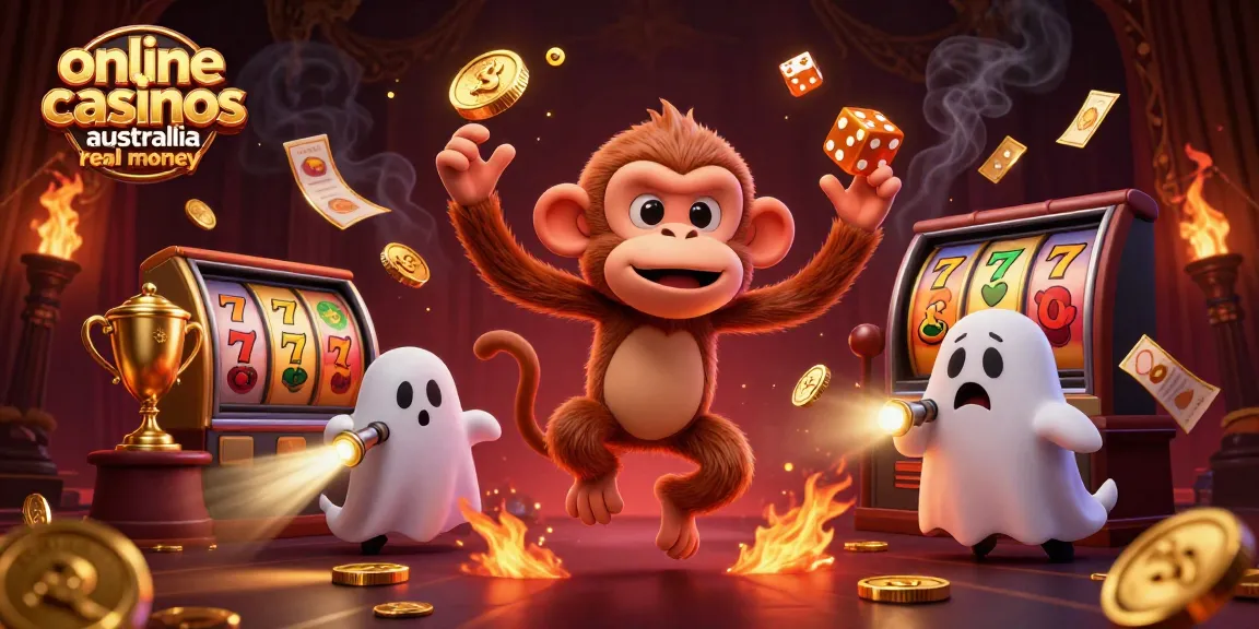 Engaging scene depicting online casinos Australia real money showcasing animated characters and casino elements.